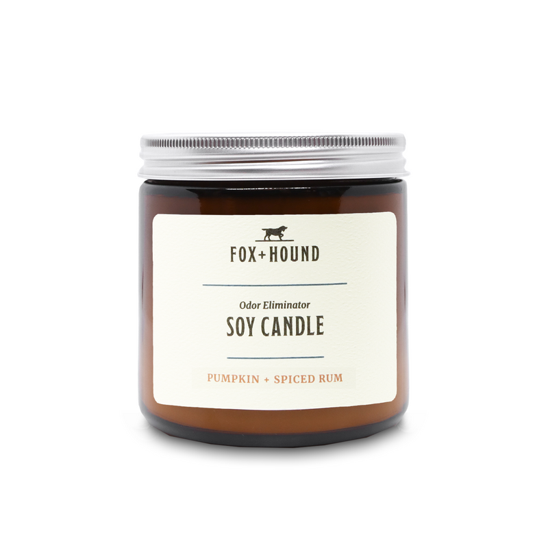 K9 Thunder Odor-Eliminator Soy Candle - Pumpkin +Spiced Rum