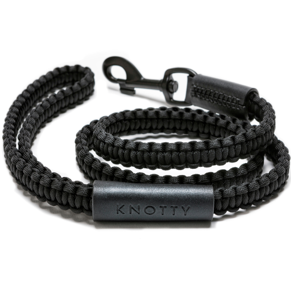 Braided Knotty Leash - Triple Black