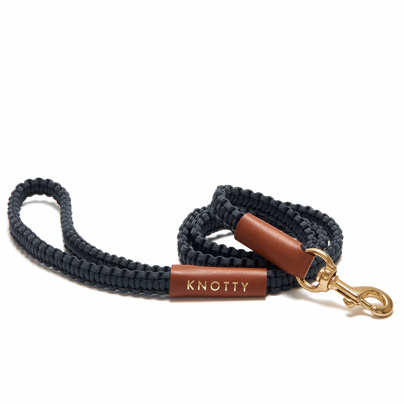 Braided Knotty Leash - Midnight Blue